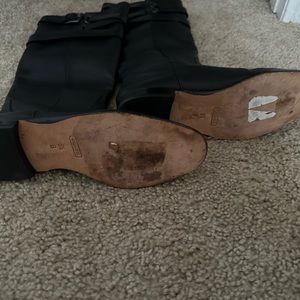 Black leather Coach boots